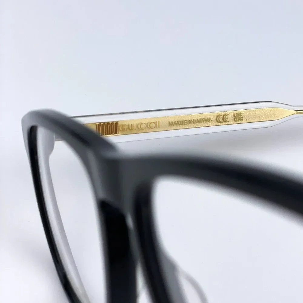 NEW Gucci GG0561ON 001 Black Crystal Square UnisexEyeglasses